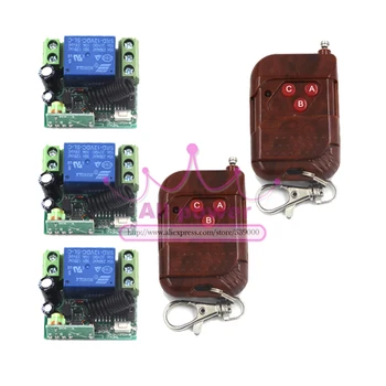 

New Arrival !!! DC 12V 10A 1CH 315MHZ Wireless Remote Control Switch System 3 RC Receiver + 2 RC Transmitter