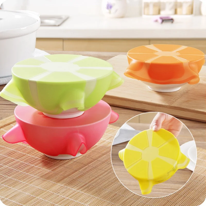 

Kitchen Silicone Storage Covers Kitchen Accessories Silicone Wraps Reusable Fresh Food Keeping Stretch Lids For Food Colorings