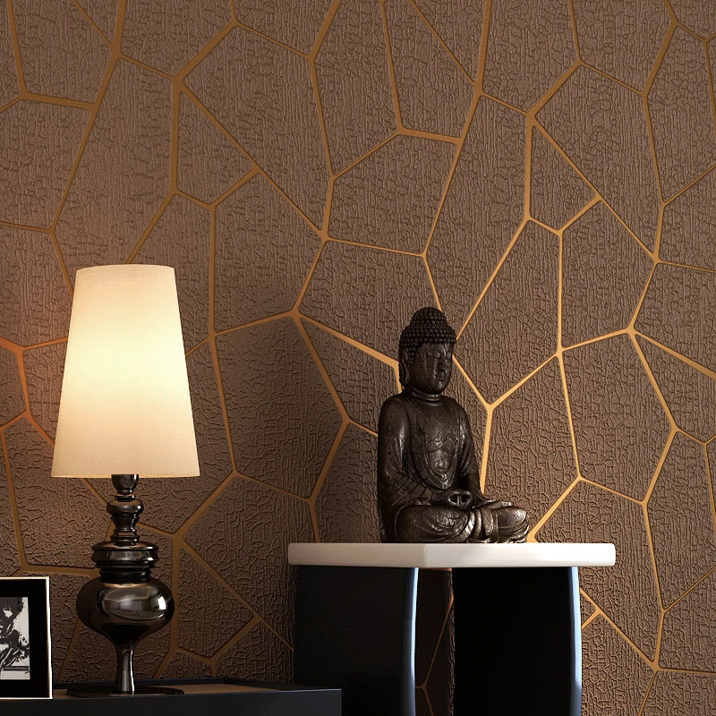 Luxury Modern Geometric Pattern Thicken 3D Stereoscopic Non Woven Fabric Wallpaper Bedroom Living Room TV Background
