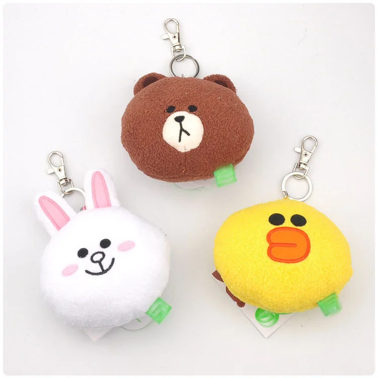 

cute 1pcs bear duck rabbit plush pendant children toy doll market clamshell doll plush keychain 10cm wj04