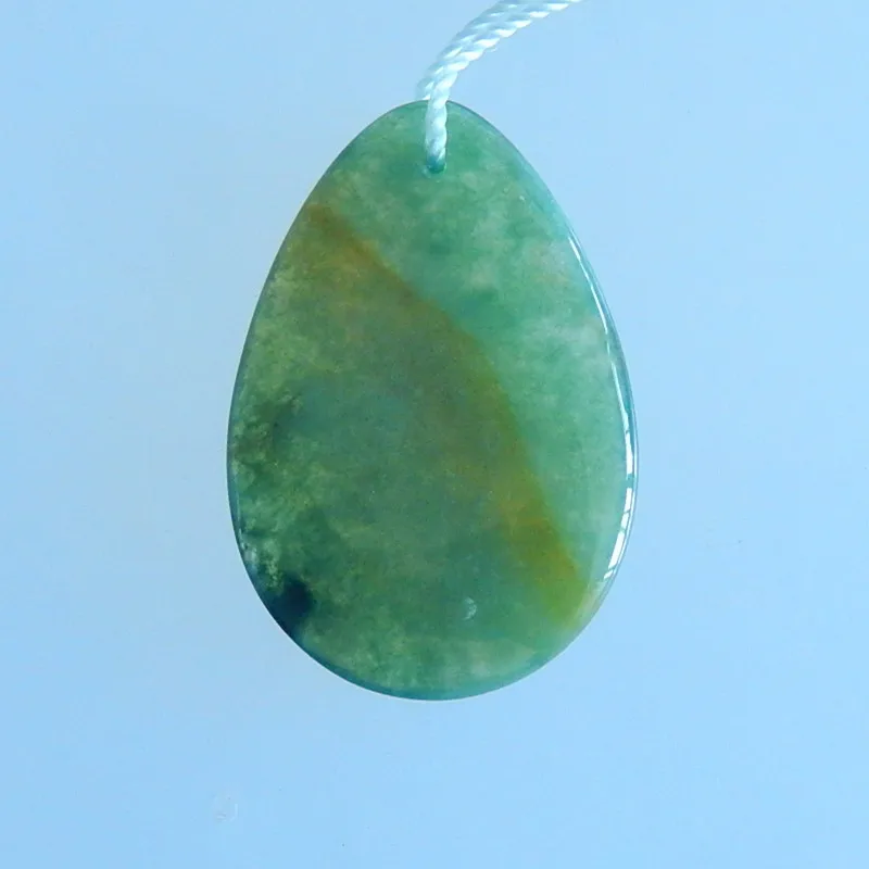 Natural Gemstone Moss Agate Pendant Bead,Semiprecious jewelry pendant