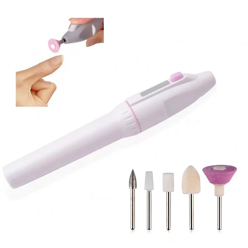 

1Pcs Mini Nail Polishing Machine Electric Nail Art Drill Pen Machine For Manicure File Polish Nail Art Tools + 5pcs Drill Bits