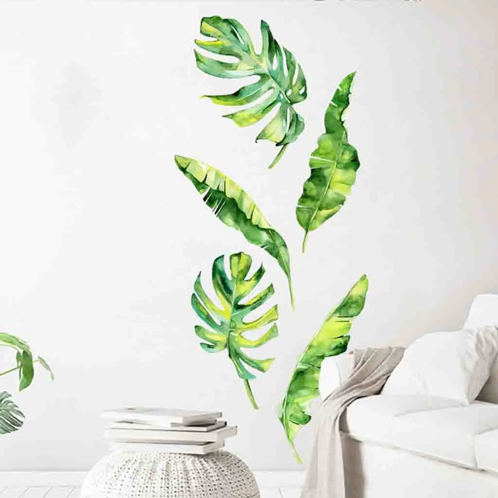 

Summer Tropical Green Plants Leaves Wall Sticker Vinyl Decals Home Decorations muurstickers voor kinderen kamers decals