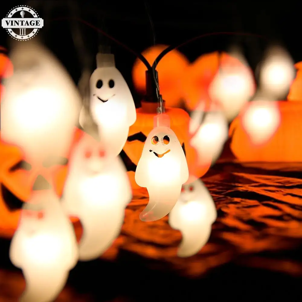 Hot Sale 20 Led Ghost String Lights AA Battery Powered For Hallowmas