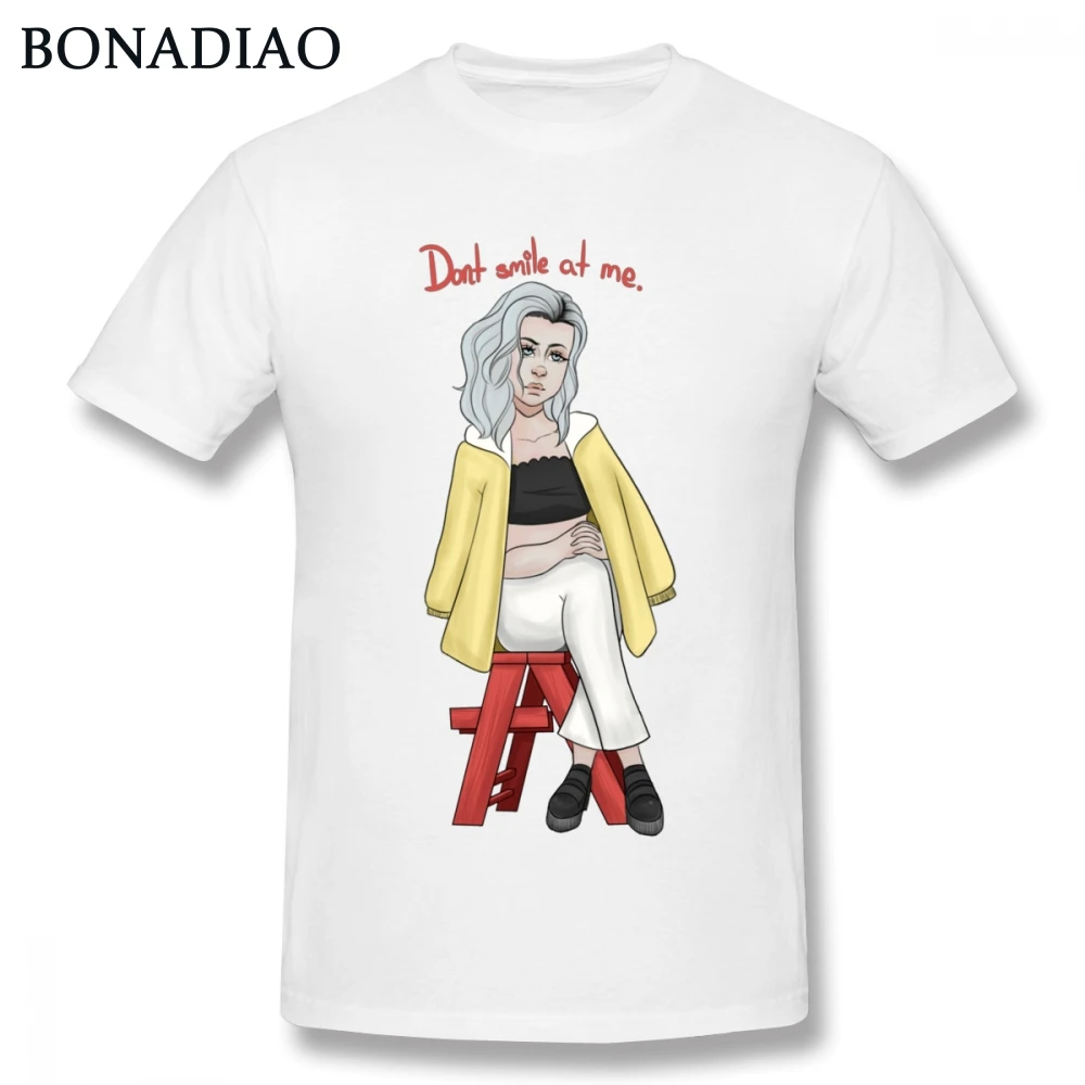 For Male Billie Eilish Cartoon T Shirt Geek Camiseta O-neck BONADIAO Design T-shirt |