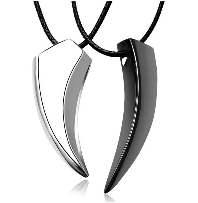 1PC Stainless Steel Crescent Bunny Necklace  Glossy Pendant Men and Women Lovers Fast shipping