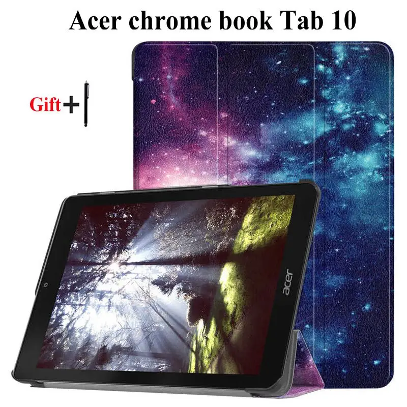 

Ultra Slim Smart Flip case For Acer chromebook Tab 10 tab10 10.1 inch funda Cover For acer chromebook Tab 10 case+Pen