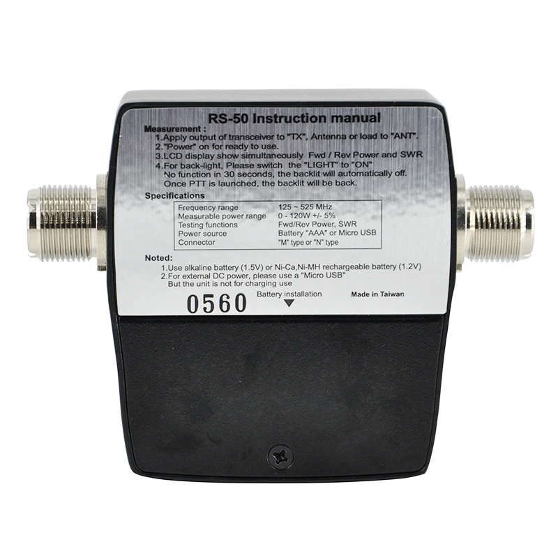 100% оригинальный цифровой измеритель мощности NISSEI RS 50 RS50 SWR/Watt 125 525 МГц 120 Вт разъем