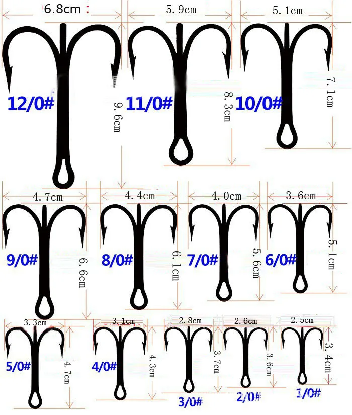 50 шт., якорный крючок из углеродистой стали, морские рыболовные заостренные крючки, тройной крючок, рыболовные снасти, рыболовный крючок 12/0# до 16