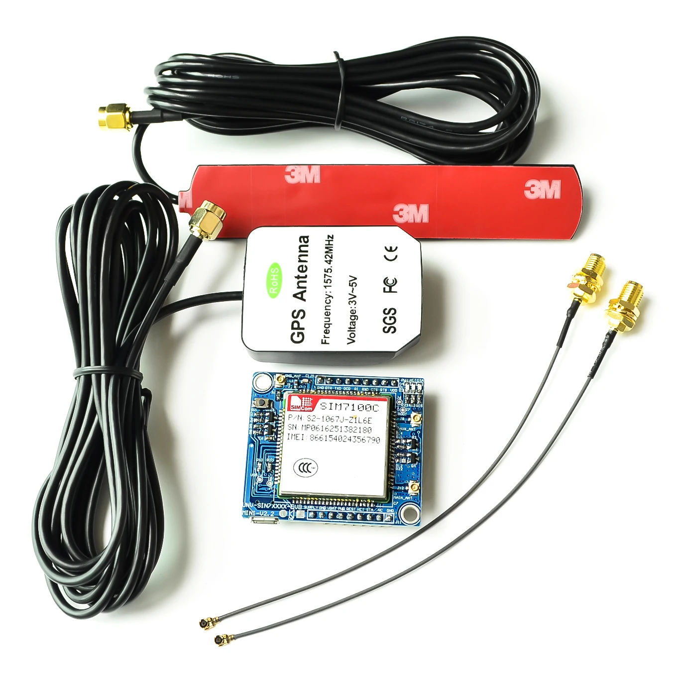 SIM7100C SIM7600CE макетная плата 4G модуль GSM/GPRS/EDGE900/1800 MHz LTE Band - Цвет: Module with antenna