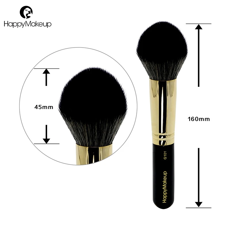 

Happy Makeup Brushes Natural Goat Hair Face Powder Blush Brush Professional Cosmetic Domed Contour Brush High Quality 1pcs 2018