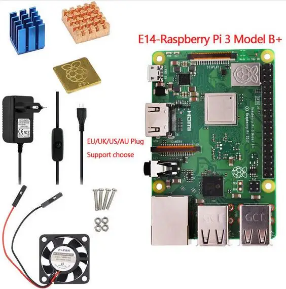 Элемент 14/RS Raspberry Pi 3 Model B+/Модель B материнская плата с WiFi и Bluetooth Raspberry Pi компьютерная плата с аксессуарами - Комплект: Комплект 5