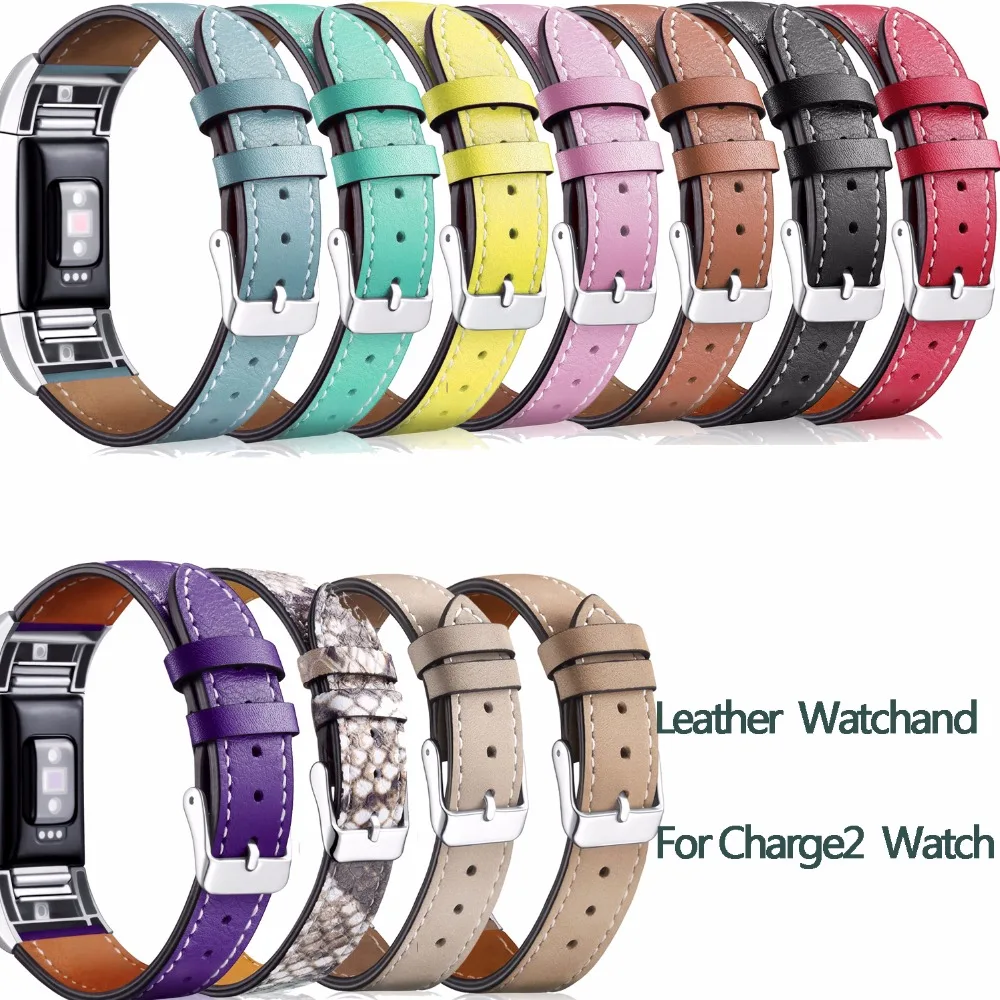 

Hot Leather Strap Band For Fitbit Charge 2 Accessories Leather Watchband Strap for Fitbit Charge2 Bands With Steel Buckle