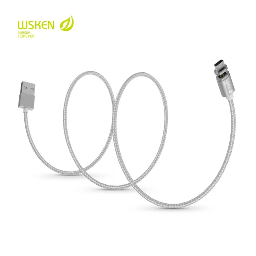 WSKEN Mini 2 светодиодный магнитный USB кабель для быстрой зарядки Магнитный кабель Micro USB для samsung S6 S7 Edge Micro USB кабели для телефонов