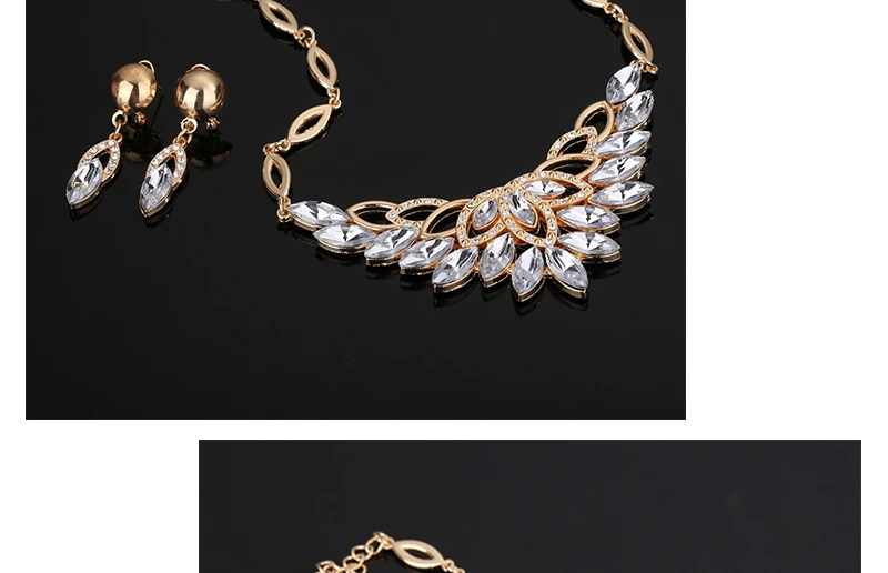 Fashion Jewelry Sets African Costume Wedding Jewellery Sets For Women Vintage Nigerian Beads Necklace Jewelry Set (4)