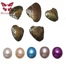 HENGSHENG 10 штук Пресноводный Культивированный жемчужный 7-8 мм овальные жемчужницы Love Wish смешанных цветов