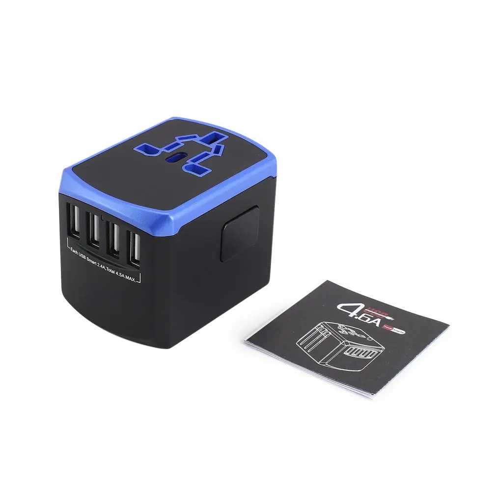 

Universal International World Travel Adapter Power Plug Wall AC Socket Charger Portable Outlet 4 USB AU EU US UK All-in-one