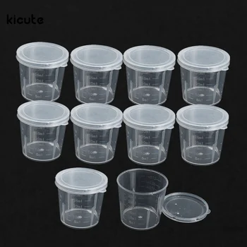 

10Pcs/lot Plastic Graduated Laboratory Bottle Lab Test Measuring 30ml Container Cups with Cap Plastic Liquid Measuring Cups