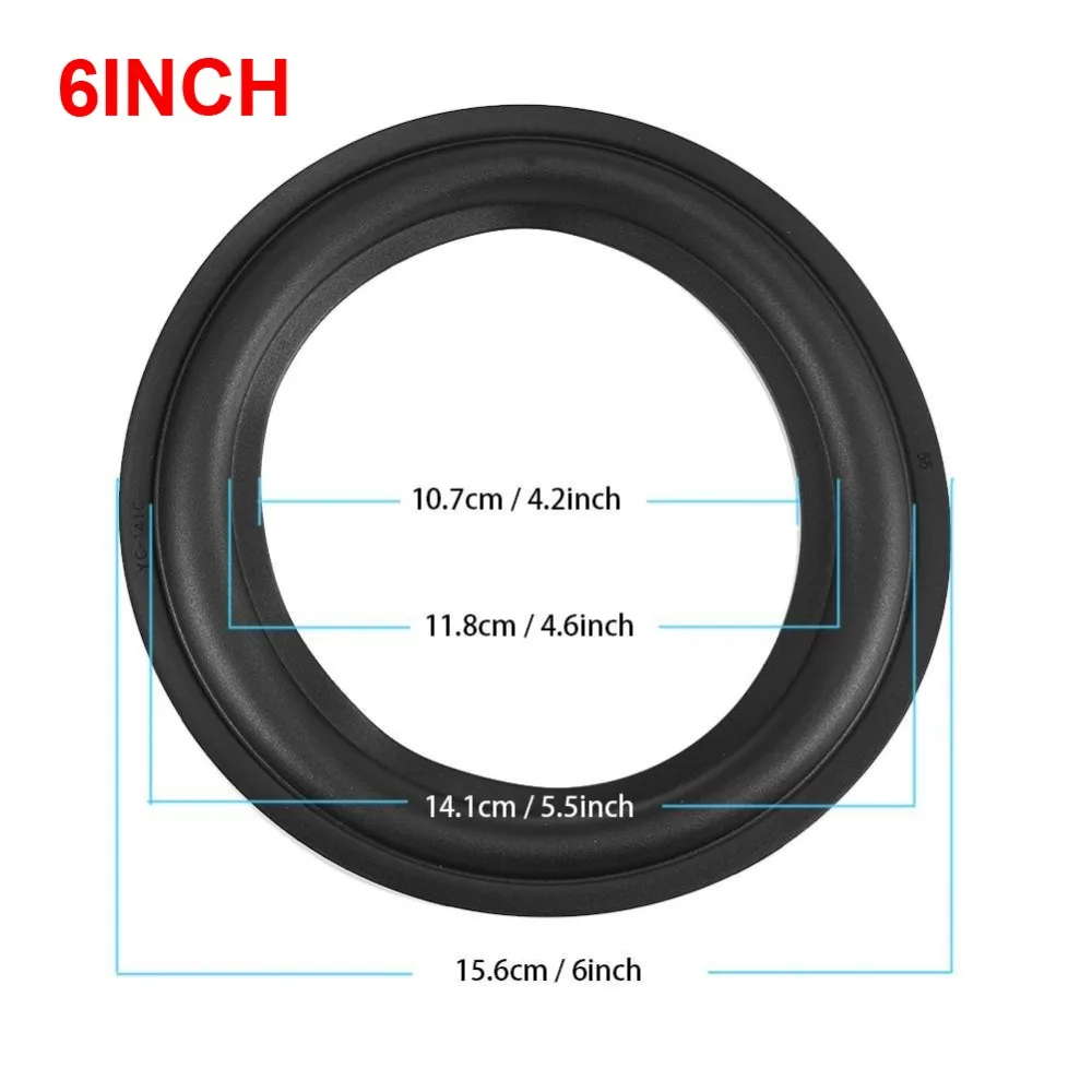 6 дюймов/156 мм ПЕРФОРИРОВАННОЕ резиновое кольцо из вспененного материала для динамика Edge Surround запасные кольца для ремонта динамиков или DIY(черный