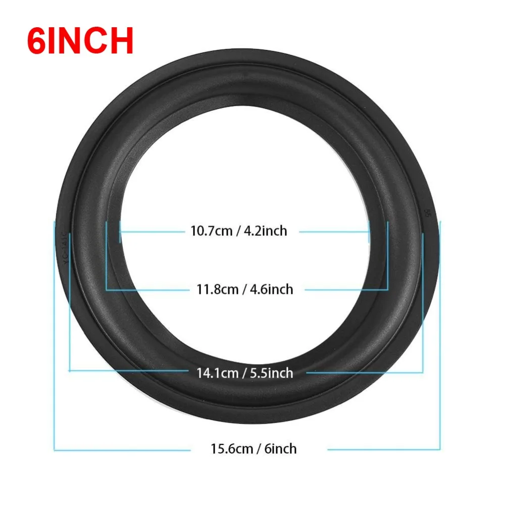 

6 inch/156mm Perforated Rubber Speaker Foam Edge Surround Rings Replacement Parts for Speaker Repair or DIY (Black)