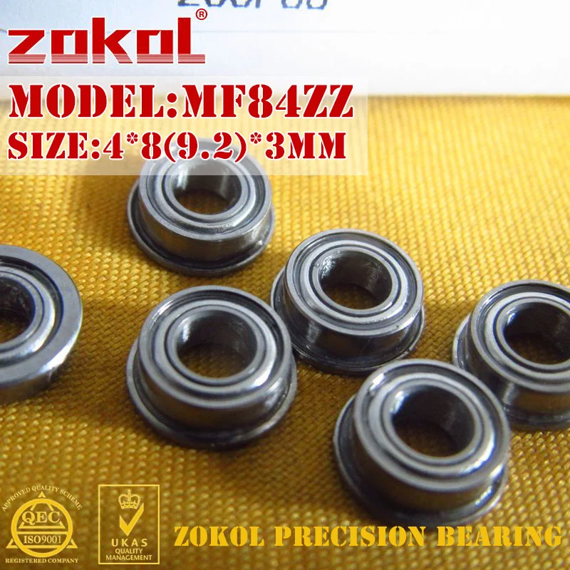 Подшипник ZOKOL MF84 ZZ фланцевый подшипник MF84ZZ с глубоким желобом шаровой 4*8 (9 2) * 3 мм