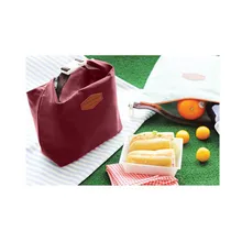 Повседневная оксфордская ткань Bento термоизолированная охлаждающая обеденная сумка для путешествий сумка для ланча темно-красная