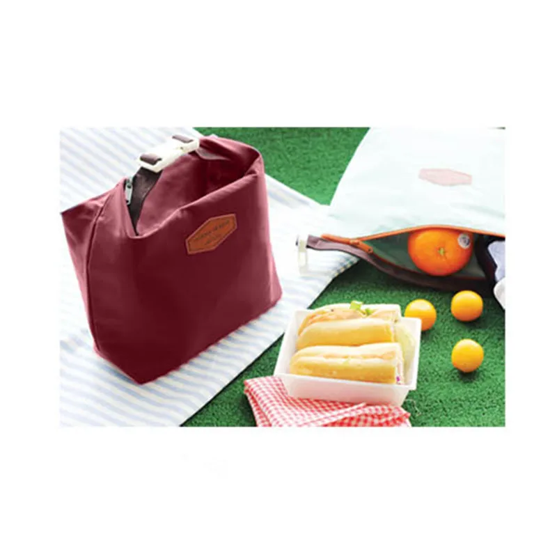

Casual Oxford Cloth Bento Thermal Insulated Cooler Dining Travel Picnic Bag Lunch Pouch Bag Dark Red