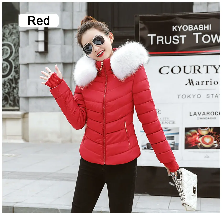 warmest winter coats for women Female Warm Winter Jacket 2020 Fashion Women Hooded Fur collar Down Cotton Coat Solid color Slim Large size Female Coat Leather Jackets