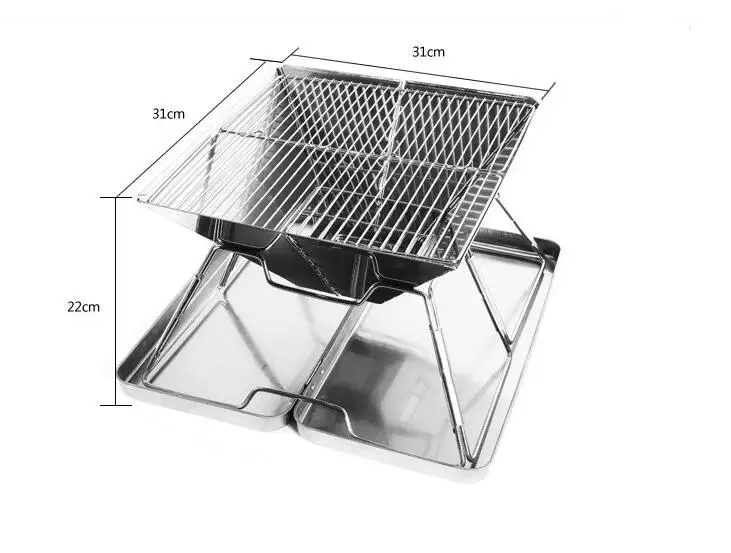 Складные Грили из нержавеющей стали для барбекю 31X31X22 см для пикника, барбекю, ЖАРКОЕ БАРБЕКЮ