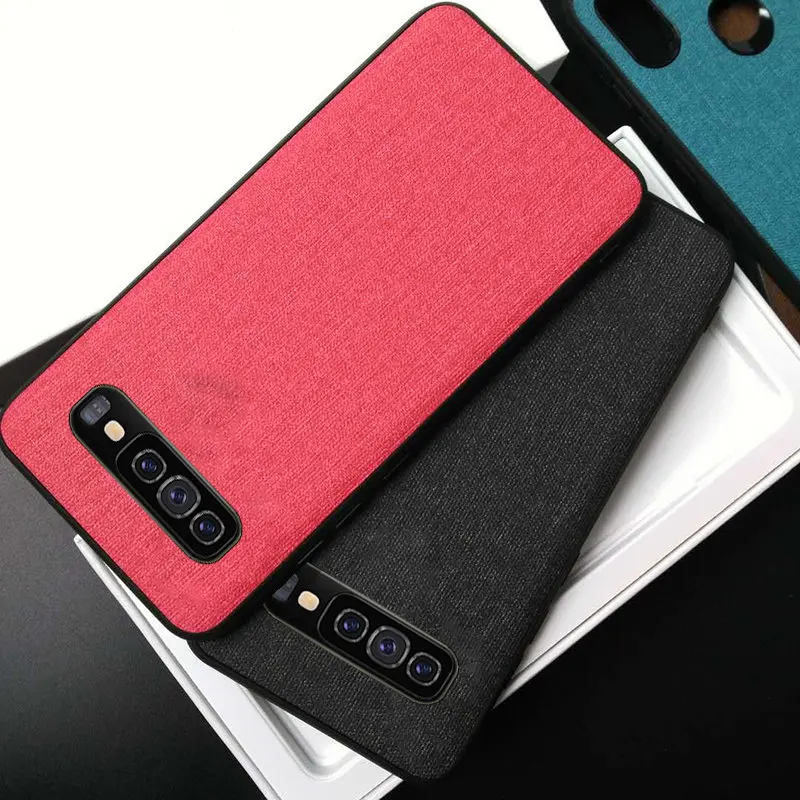 Роскошная ткань кожаный чехол для samsung Galaxy S10 S10e плюс + ПК Жесткий накладка Мягкий