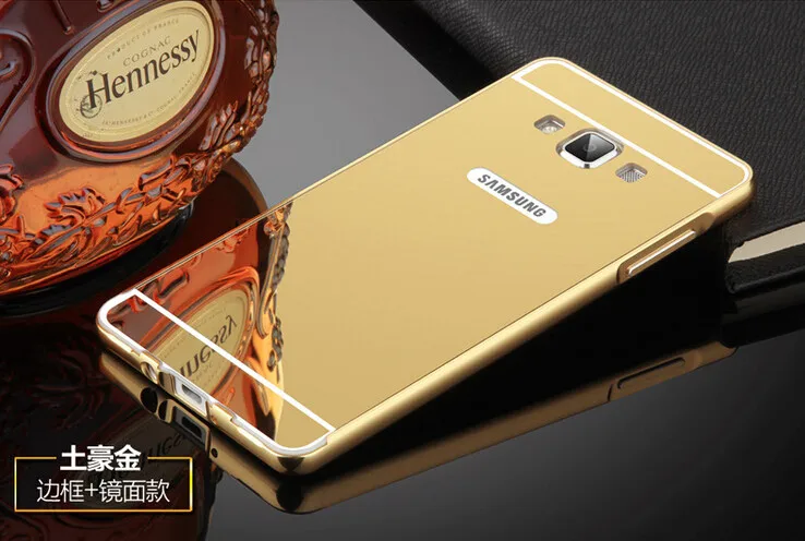 Для Samsung Galaxy J1 2016 Case Зеркало Металлического Алюминия Бампер + Жесткий PC Задняя