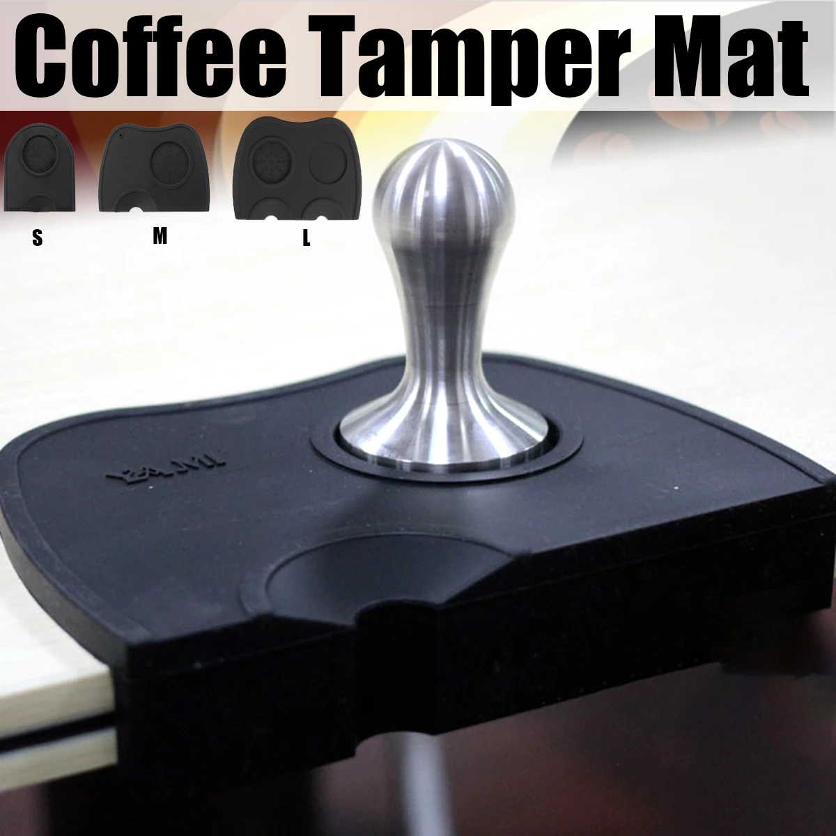 Espresso Coffee Tamper Mat Rubber Groove Holder Pressed Powder Anti