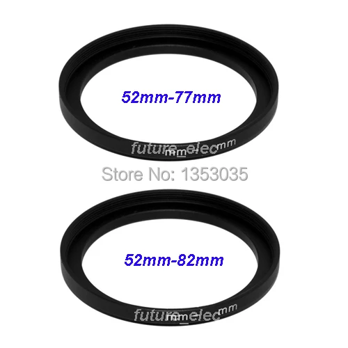 

2Pcs 52mm to 77mm 82mm 52mm-77mm 52 77 82 mm Metal Step-Up Step Up Ring Camera Lens Filter Stepping Adapter Hood Holder Cap A001