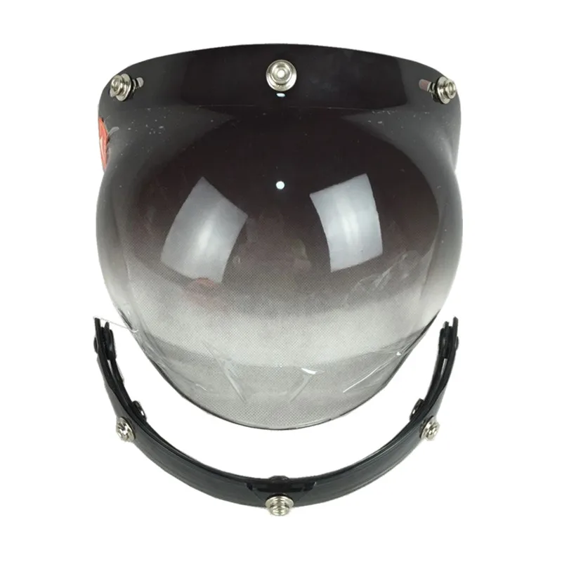 Мотоциклетный винтажный шлем, пузырьковый козырек, объектив, общий, 3 кнопки, зеркальный козырек, очки, щит, Ретро стиль, мотоциклетный шлем, очки