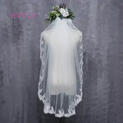2019 Новое поступление Алмазная вуаль короткий дизайн один слой свадебная фата свадебное платье средней длины с гребнем