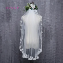 Новинка 2018 г. новое поступление алмазной Veil короткие Дизайн один Слои свадебная фата Свадебное платье среднего Длина с расческой