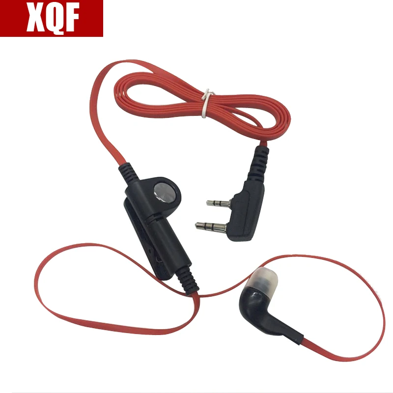 XQF модный красный цвет наушники-вкладыши гарнитура 2 pin K разъем для baofeng kenwood puxing