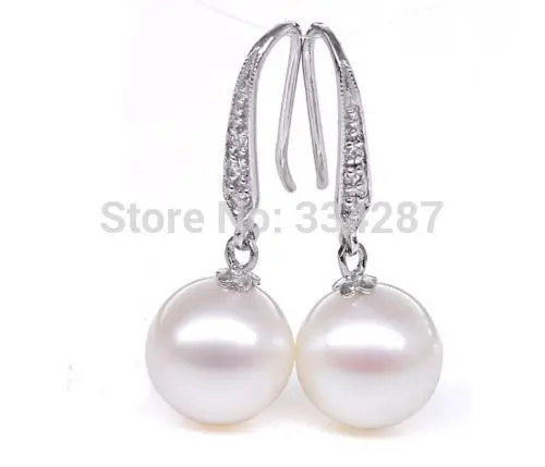 

Noblest Huge Size AAA Round 9-10MM pearl Dangle earrings