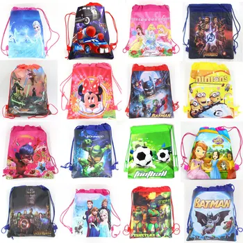 1pcs Non-woven Fabrics Kid Favor Travel Pouch Storage Clothes Shoes Bags Cotton Drawstring Bags School Portable Backpack