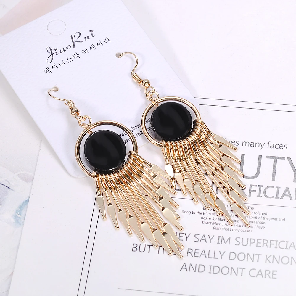 

Metal Tassel Drop Earrings Fashion Personality Retro Long Earrings Party Earrings For Woman Dropshipping