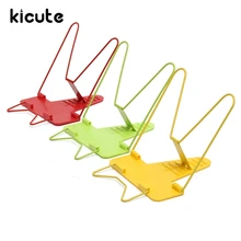 Kicute Portable Adjustable Durable Metal Foldable Portable Bookends Reading Book Stand Document Holder Desk Office Supplies