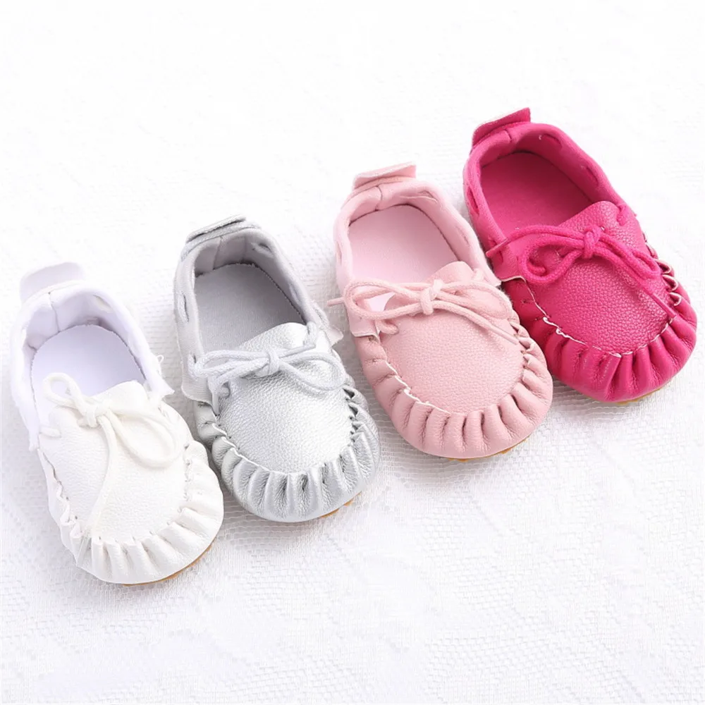 Handmade Boy Girl Shoes PU Leather Baby Moccasin Shoes