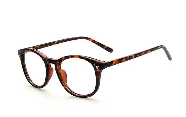 Spectacle Classic Women Round Eyeglasses Frame Brand Designer Fashion Men Nail Decoration Optical Glasses Reading Glasses Leopard