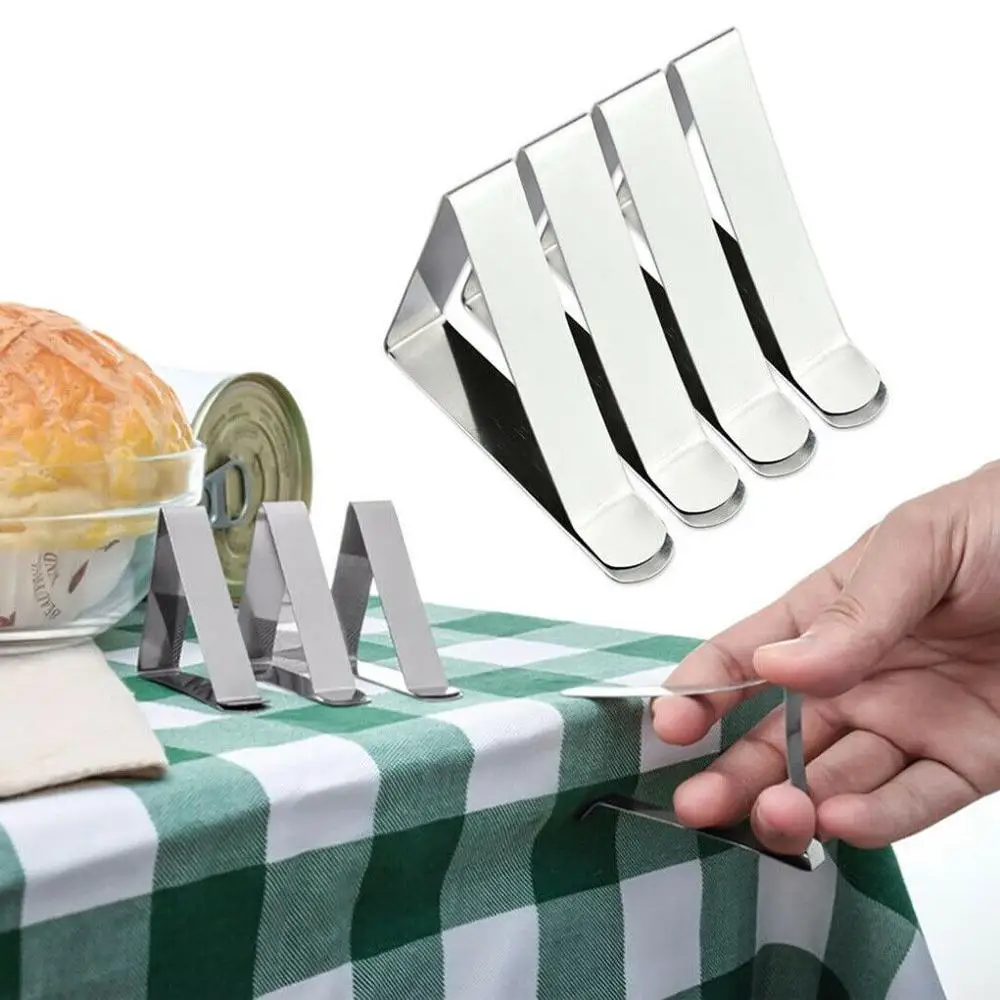 

8pcs / Set Tablecloth Clip Stainless Steel Adjustable Table Cover Clip Wedding Party Picnic Holder Clamp Tools Clips Accessories