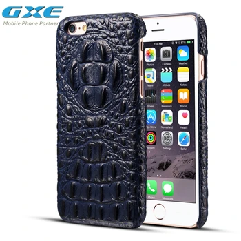 

GXE Luxurious Genuine Leather Back Case For iPhone 6 6S Crocodile Head Leather Cover Mobile Phone Bag For iPhone 6S Plus Cases