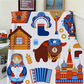 

Blankets Cobertor Warmth Soft Plush Lovely Cartoon Russian Gift Set Doll Accordion Bear Thick Thin Sofa Bed Throw Blanket Plaid