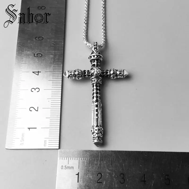 Звено цепи ожерелье крест Rebel подарок для мужчин женщин, женское сердце стерлингового серебра 925 пробы модные ювелирные изделия Томас