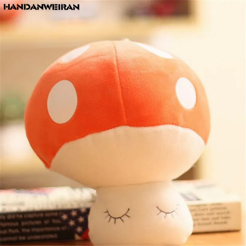 

1PCS Cute Plush Colorful Mushroom Toys 4 Color Choose Small Pendant Mini Blinking Mushrooms Soft Stuffed Toy Children Gifts 10CM