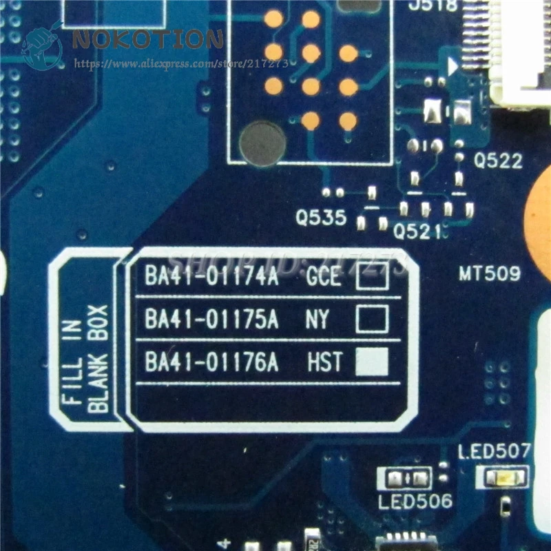 NOKOTION для Samsung R780 R728 материнская плата ноутбука BA92 06515A 06515B HM55 DDR3 GT310M Бесплатный