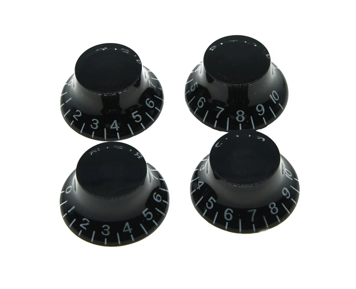 Kaish 4x Black Lp Guitar Speed Knobs Top Hat Bell Knobs Fits Lp